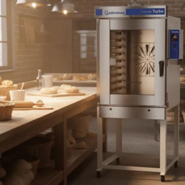Imagem de Forno Turbo a Gás Gastromaq FTG 8 com Pedestal 8 Esteiras Epóxi Aço Inox Digital 220V