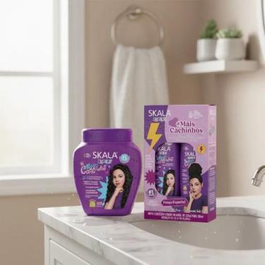 Imagem de Kit Skala Infantil Cachinhos Shampoo Condicionador Creme 1kg