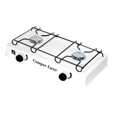 Imagem de Fogão a Gás Portátil 2 Bocas Suzan Camper Luxo Compacto, Branco