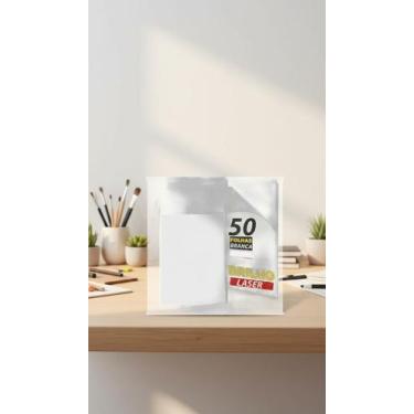 Imagem de 50 Folhas Vinil Adesivo Branco Brilho A3 Laser - Congratulations Store