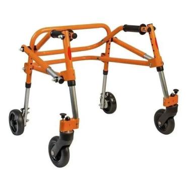 Imagem de Andador Posterior de Alumínio 04 Rodas PP Mobilidade Mercur, Laranja, 