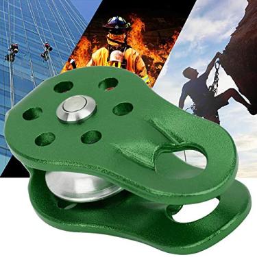 Imagem de Polia de escalada Wosune, polia de escalada giratória para engate equipamento de escalada para escalada ao ar livre (verde)