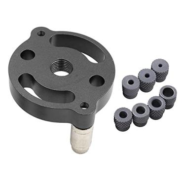 Imagem de Harilla Kit de gabarito de cavilha autocentrante vertical 2/3/4/5/6/8/10mm Perfurador de vertical cavilha de madeira com buchas de broca para madeira de, PRETO