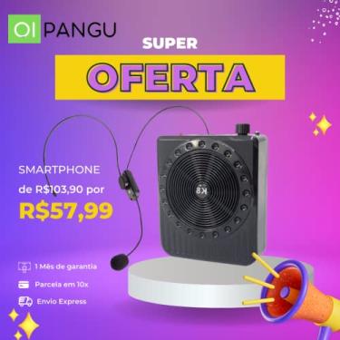 Imagem de Amplificador Megafone com Microfone D-K150 Grasep Função de Gravador Power Bank e Rádio FM Preto