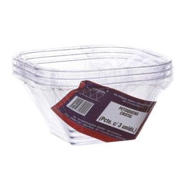 Imagem de Petisqueira Pequena de Acrílico Transparente com 3 Unidades Três Triangulos