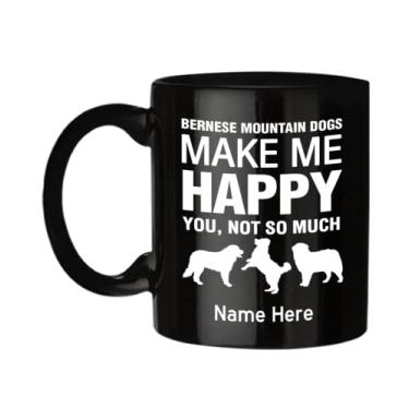 Imagem de Caneca personalizada Bernese Mountain Dog, Bernese Mountain Dogs Make Me Happy, Bernese Mountain Dog Gifts, Bernese Mountain Dog Birthday Christmas Idea, Caneca com nome personalizado