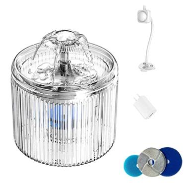 Imagem de Fonte de água transparente para gato, dispensador de água para cães com sensor inteligente, fonte de tigela de animal de estimação automática silenciosa de 2,6L com kit de torneira para cães gatos, branco