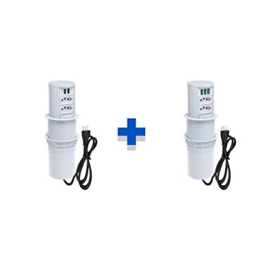 Imagem de Kit Torres Tomada Totem Slim Manual 2Tom 20A 2 e 3 USB 5.2A COR:BRANCO