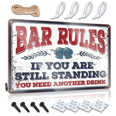 Imagem de Decoração de porta de quarto placa de regras de bar decoração de quarto engraçado (tamanho : 30X40cm)