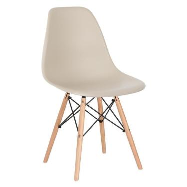 Imagem de Cadeira Charles Eames Eiffel Dsw Com Pés De Madeira Clara Nude