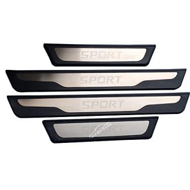 Imagem de GZBFTDH Protetor de entrada de porta de carro, para acessórios Renault Captur, protetor de peitoril de porta de aço inoxidável placa de atrito (prata)