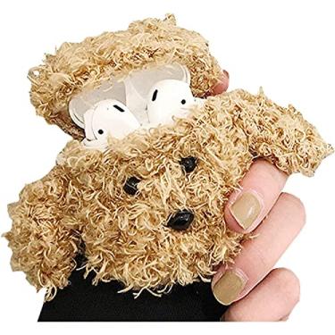 Imagem de SGVAHY Capa para Airpods 3 com chaveiro Kawaii, capa fofa e fofa para Airpod 3 gerações, capa de carregamento sem fio, capa macia para Airpod (Teddy Khaki)