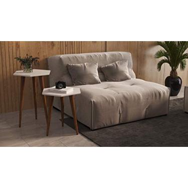 Imagem de 2 Mesas Lateral e Apoio Tampo Sextavado Pés Palito Retrô Elegance cor Off white - Comprar Moveis Em Casa