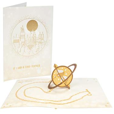 Imagem de Cartão de felicitações de aniversário Harry Potter Time Turner Pop-Up – se eu tivesse um Tim-Turner, poderíamos comemorar várias vezes – Cartão Pop Up feito à mão – 5 x 7