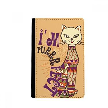 Imagem de I'm Perfect Slogan colorido gato animal passaporte titular notecase burse carteira capa cartão bolsa, Multicolor