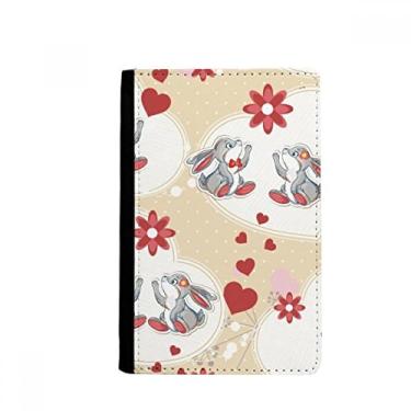 Imagem de Porta-passaporte para o dia dos namorados coelhos cinza fofos Notecase Burse capa carteira porta-cartão, Multicolor