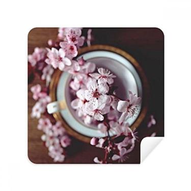 Imagem de Vaso rosa flor de ameixa limpador de tela de pano tecido camurça pacote com 2