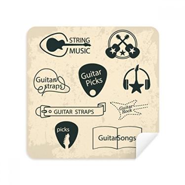 Imagem de Fone de ouvido guitarra instrumento musical padrão óculos pano limpador de tela tecido camurça pacote com 2