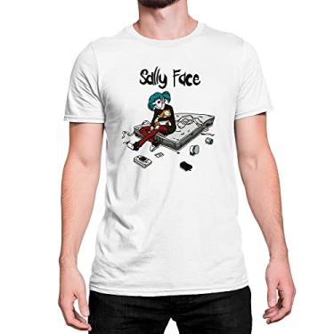 Imagem de Camiseta T-Shirt Sally Face Gato Cat Colchão Algodão Cor:Branco;Tamanho:P