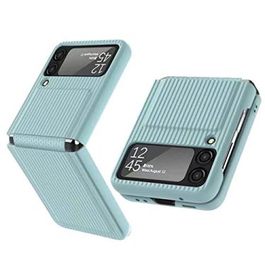 Imagem de Capa protetora de tela com design de maleta de silicone líquido para Samsung Galaxy Z Flip3 Flip 4 5G com dobradiça macia, azul, para Samsung Z Flip 4