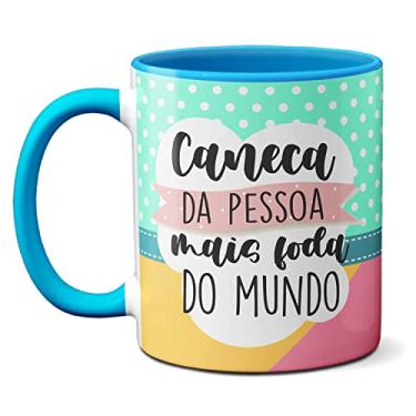 Imagem de Caneca Da Pessoa Mais Foda Desse Mundo Lhama Fofa Meditando (Azul)