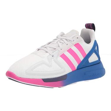 Imagem de adidas Originals Tênis feminino Zx 2k Flux, Branco/rosa choque/azul, 8.5
