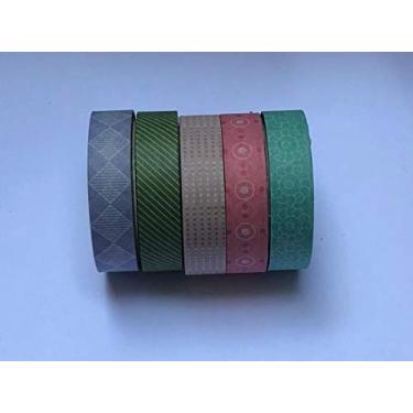 Imagem de Washi Tape - Kit com 5 unidades, Cor Geometric, 1cm x 3 metros cada