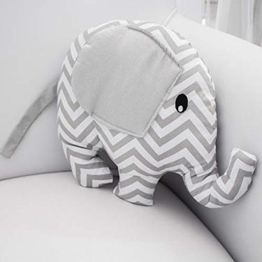 Imagem de Almofada Decorativa Elefante Chevron Cinza 100% Algodão