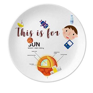 Imagem de Placa de porcelana de nível solar de geografia ciência, popularização, jantar, redondo, prato, menino, homem