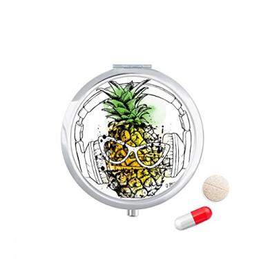 Imagem de Headset Abacaxi Óculos de sol Estojo de comprimidos de frutas, Caixa de armazenamento de remédios