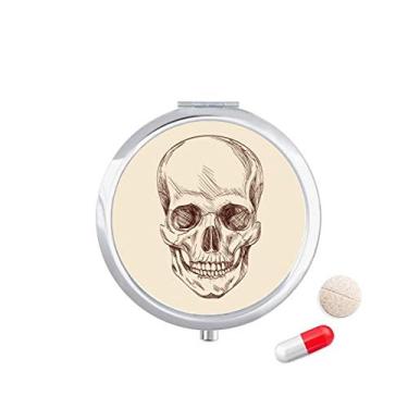 Imagem de Porta-comprimidos, ilustrações de esqueleto de caveira humana, caixa de armazenamento de medicamentos, dispensador de recipiente