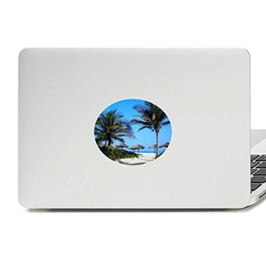 Imagem de Decalque de notebook com emblema de vinil e imagem de céu azul da árvore do oceano