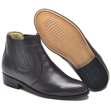 Imagem de Bota Social Masculina Couro Legítimo Sola De Couro 040-s Cafe (39, Cafe)
