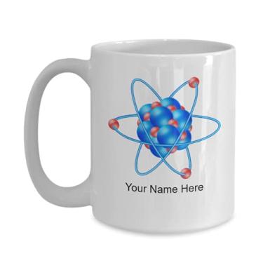 Imagem de Caneca personalizada de molécula de átomo - ideia de presente de molécula de átomo personalizado - Caneca de molécula de átomo personalizada - Caneca de café de 425 g