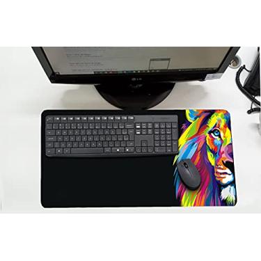Imagem de Mouse Pad/Desk Pad Grande 30x70cm - Pets - Leão Colorido