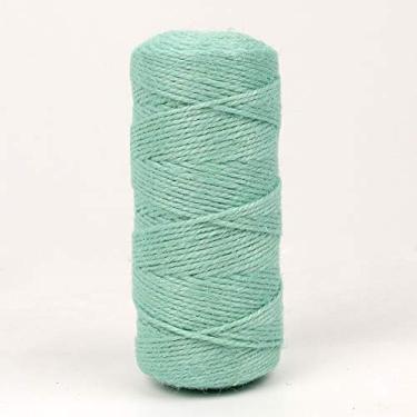 Imagem de Micomon Fio de juta natural de 300 metros - Melhores artes e artesanato, presente, Natal, cordão de embalagem industrial - durável para jardinagem (azul Tiffany)