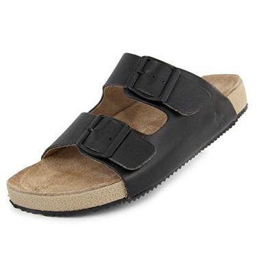 Imagem de Sandalia Masculina Birken de couro, forrada em couro 089 (Preto, BR, Adulto, Numérico, 40)