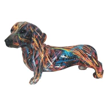 Imagem de ＫＬＫＣＭＳ Estátua de arte animal, ornamento de cachorro dachshund, estatuetas de mesa, presentes de arte, estátua de cachorro, estatuetas para decoração de