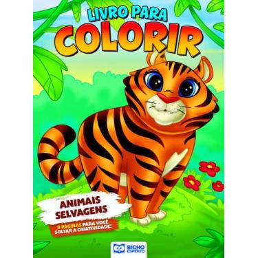 Imagem de Livro Para Colorir Animais Da Floresta - Animais Selvagens - Bicho Esp