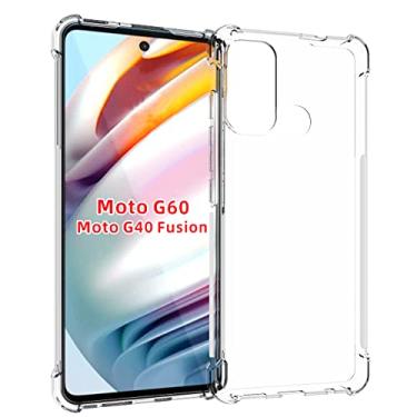 Imagem de USTIYA Capa para Motorola MOTO G60/G60 se/G40 Fusion Uso Resistente, Bumper Absorção Choques em TPU Transparente Protector Câmera Espessamento nas Quatro Pontas da Carcasa