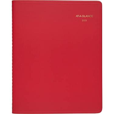 Imagem de Agenda mensal 2023 da AT-A-GLANCE, 23 x 28 cm, grande, 15 meses, cor da moda, vermelho (7025013)