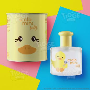 Imagem de Perfume Bebê Infantil QuéQué Ciclo Mini Deo Colônia Baby 0 Meses com Lata Personalizada Presente 100ml