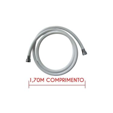 Imagem de Mangueira Plástica Cardal Branca Com Luvas Cromadas 1,7m 1/2" - PR511