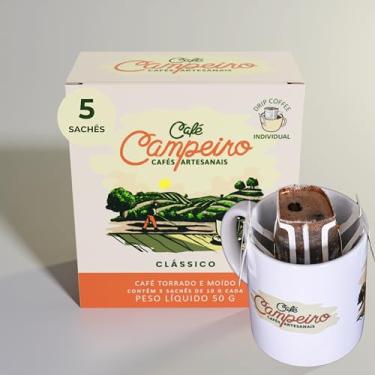 Imagem de Café Campeiro Drip Coffee Clássico - 100% Arábica, Torra Média Artesanal, 50g