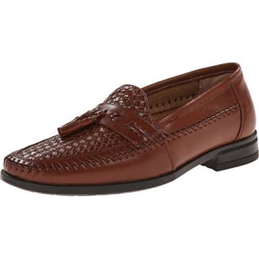 Imagem de Nunn Bush Mens Strafford Woven Moc Toe Slip-On Cognac Loafer 13 W (EE)