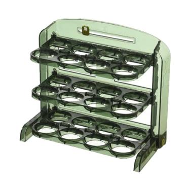 Imagem de Prateleira do Organizador do Ovo do Refrigerador, Cremalheira Dobrável da Bandeja do Armazenamento do Ovo de 3 Camadas para a Cozinha de Casa Com Material Plástico do Produto