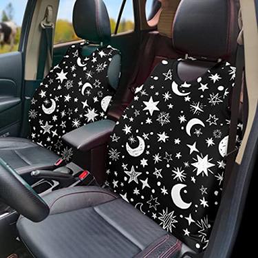 Imagem de GOSTONG Colete de capa de assento de carro com estampa de lua, antiderrapante, protetor durável para homens e mulheres