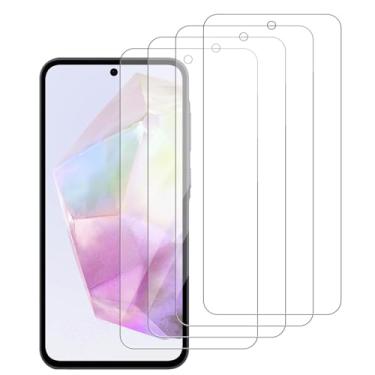 Imagem de iCsapr [Pacote com 4] Protetor de tela de vidro compatível com Samsung Galaxy A35 5G / Galaxy A55 5G 6,6 polegadas [dureza 9H] - Tela de vidro temperado HD, SM-A356E/DS, SM-A556E/DS, resistente a