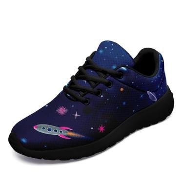 Imagem de Tênis masculino Sky Moon, moderno, feminino, sol, corrida, tênis, caminhada, ar livre, respirável, leve, unissex, Cor 5 - Sola preta, 6 Women/4 Men
