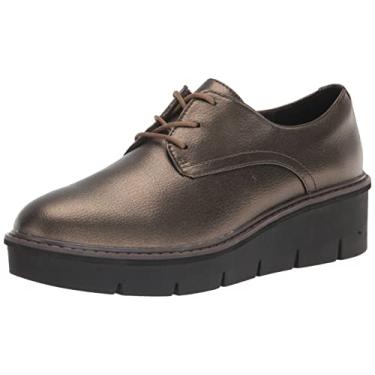 Imagem de Clarks Sapatilha feminina Airabell Tye Oxford, Bronze metálico têxtil, 8.5 Narrow